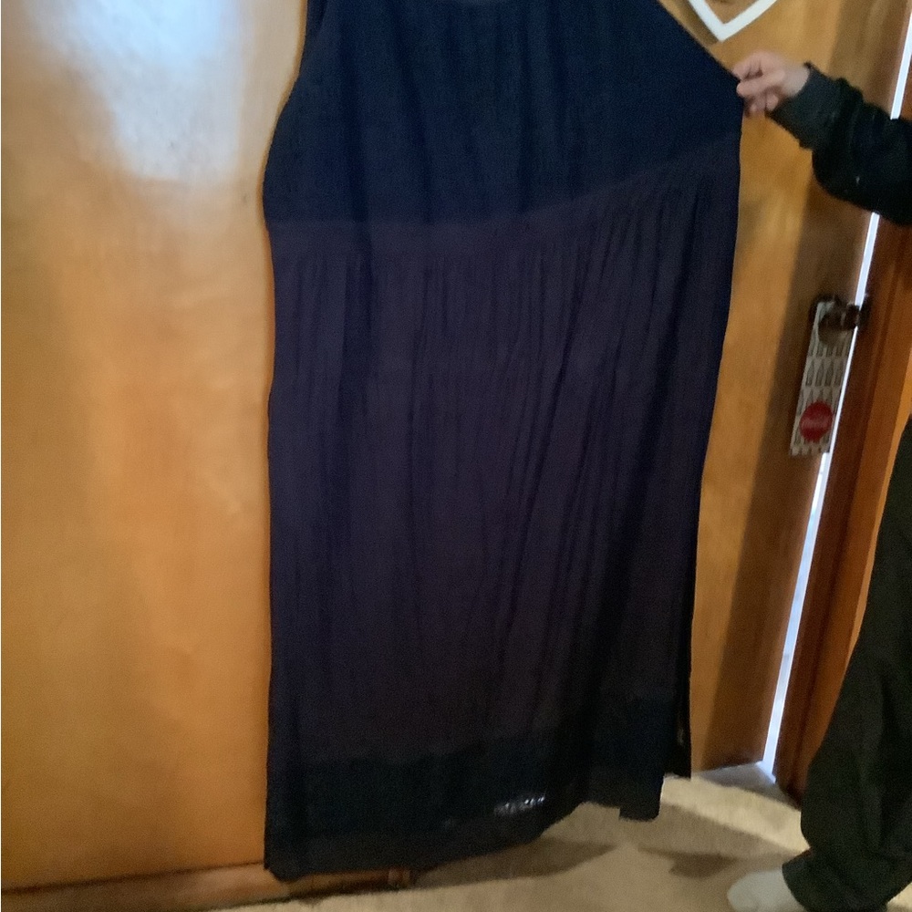 A woman’s dress navy blue